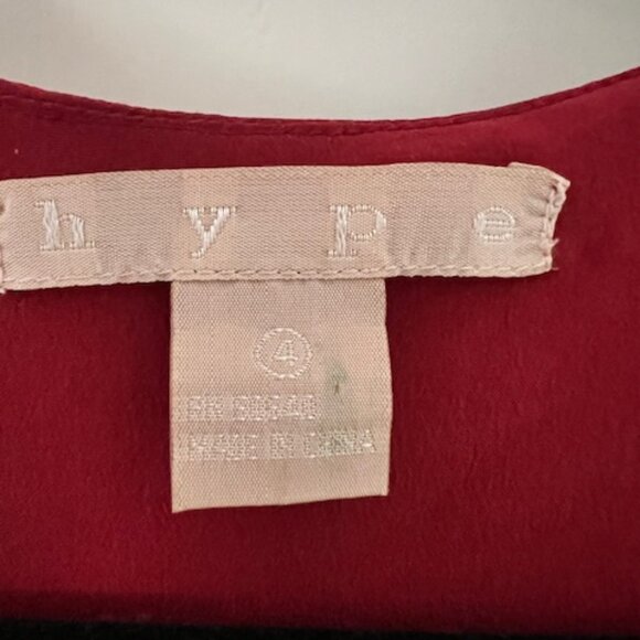 HYPE 100% Silk V-Neck w/ Red Belt - Size 4 - Picture 6 of 6